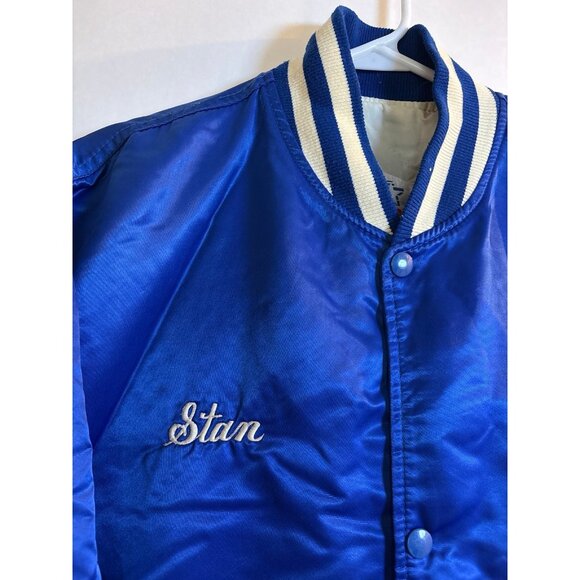 Vintage‎ (80s/90s) STARTER Blue Satin Jacket (Large) Made in USA - Picture 2 of 11